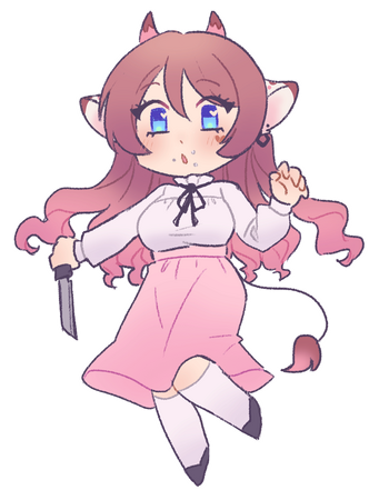 Chibi of Ko dressed as Marina from Fear and Hunger Termina